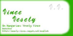 vince vesely business card